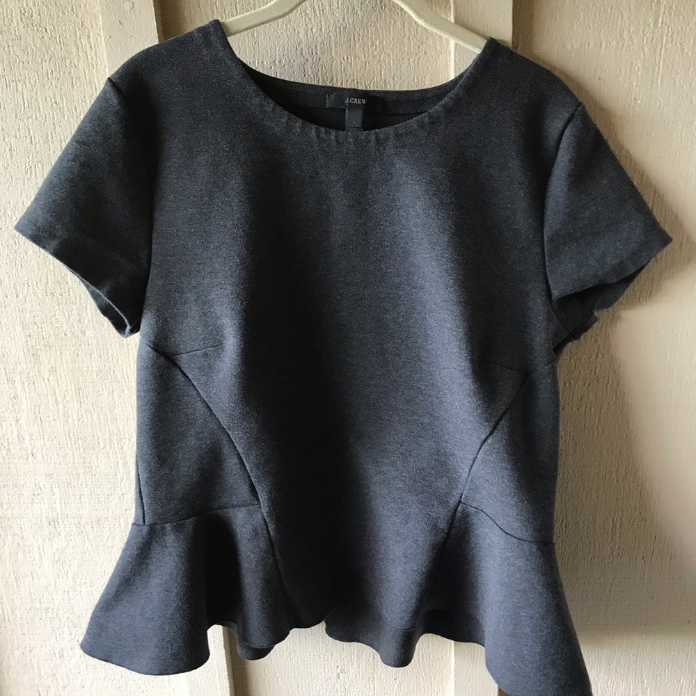 J Crew Peplum Top, size L, Gray